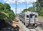 Comet V Cab Car # 6047 leads Westbound NJT Train # 3861 into the Metuchen Depot on Track 4